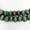 Hot Deal: Dark Green Copper Inlaid Bone Mala Beads (8mm)