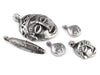 5 Pendant Bundle: African Silver Masks - The Bead Chest