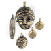 5 Pendant Bundle: African Brass Masks - The Bead Chest