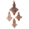 4 Pack: Ethiopian Copper Coptic Cross Pendants