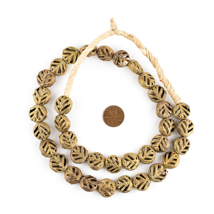 Circular Leaf Brass Filigree Beads (15mm) - The Bead Chest