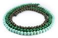 3 Strand Bundle: Round Green Natural Wood Beads (8mm) - The Bead Chest
