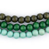 3 Strand Bundle: Round Green Natural Wood Beads (8mm)