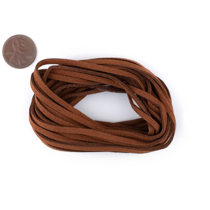 3mm Flat Tan Brown Faux Suede Cord (15ft) - The Bead Chest
