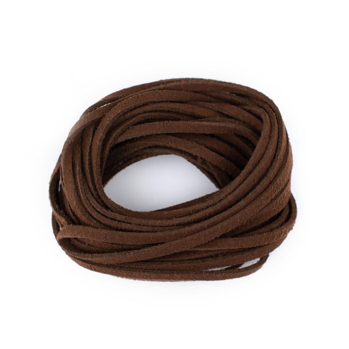 3mm Flat Dark Brown Faux Suede Cord (15ft) - The Bead Chest