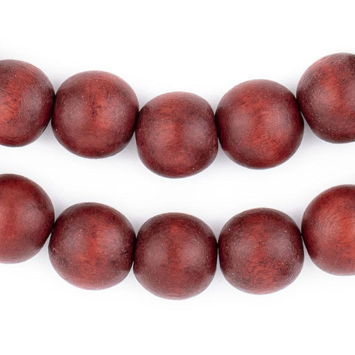 Cherry Red Natural Wood Beads (16mm) - The Bead Chest
