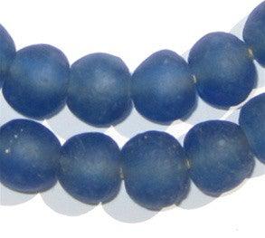 Blue Recycled Glass Beads (14mm) - The Bead Chest