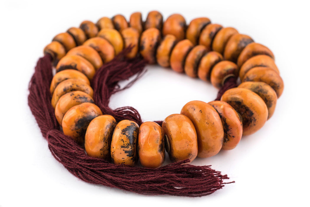 Tangerine Moroccan Resin Beads (Extra Large) - The Bead Chest