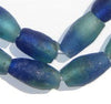 Seaside Blue Oblong Recycled Glass Beads