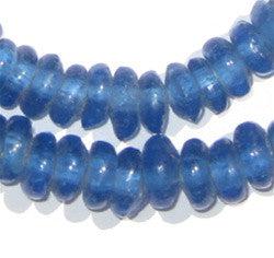 Blue Rondelle Recycled Glass Beads - The Bead Chest
