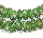Green Mosaic Rondelle Recycled Glass Beads - The Bead Chest