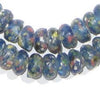 Blue Mosaic Rondelle Recycled Glass Beads