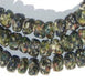 Olive Green Mosaic Rondelle Recycled Glass Beads - The Bead Chest