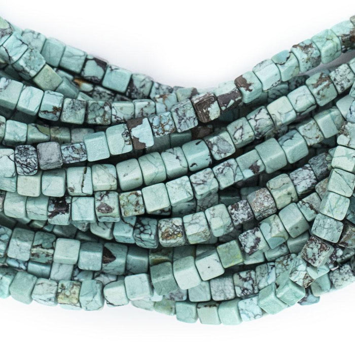 Authentic Turquoise Stone Cube Beads (4mm) - The Bead Chest