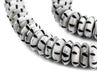 Grey Carved Disk Bone Mala Beads (13mm) - The Bead Chest