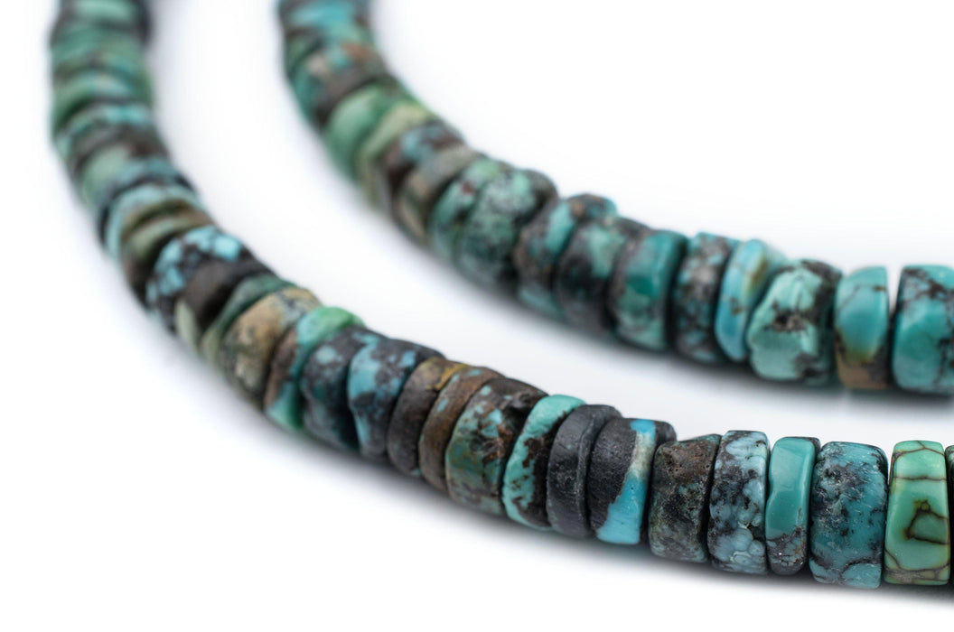 Green Turquoise Stone Disk Beads (8mm) - The Bead Chest