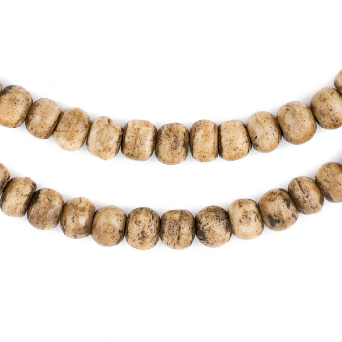 Rustic Light Brown Round Bone Mala Beads (8mm) - The Bead Chest