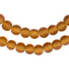 Amber Frosted Sea Glass Beads (9mm)