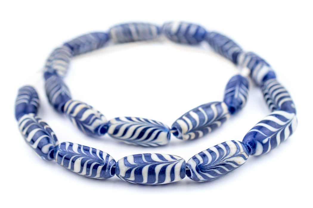 Blue Glass Feather Beads - The Bead Chest