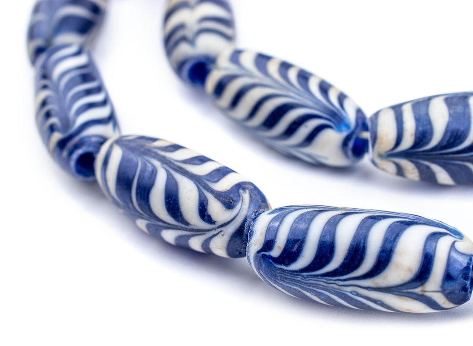 Blue Glass Feather Beads - The Bead Chest