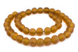 Amber Frosted Sea Glass Beads (14mm) - The Bead Chest