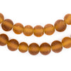 Amber Frosted Sea Glass Beads (11mm)