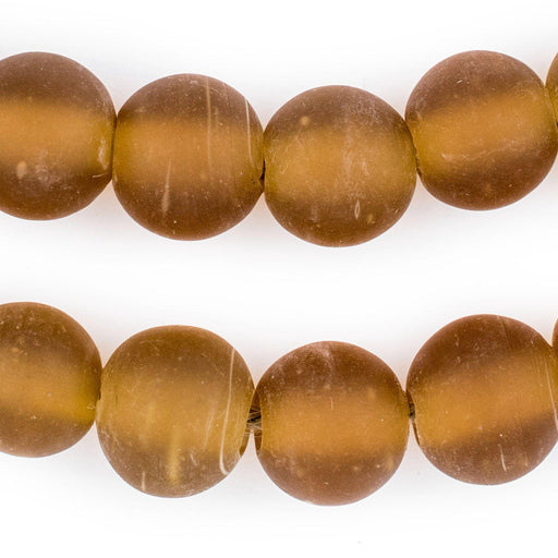 Amber Frosted Sea Glass Beads (20mm) - The Bead Chest