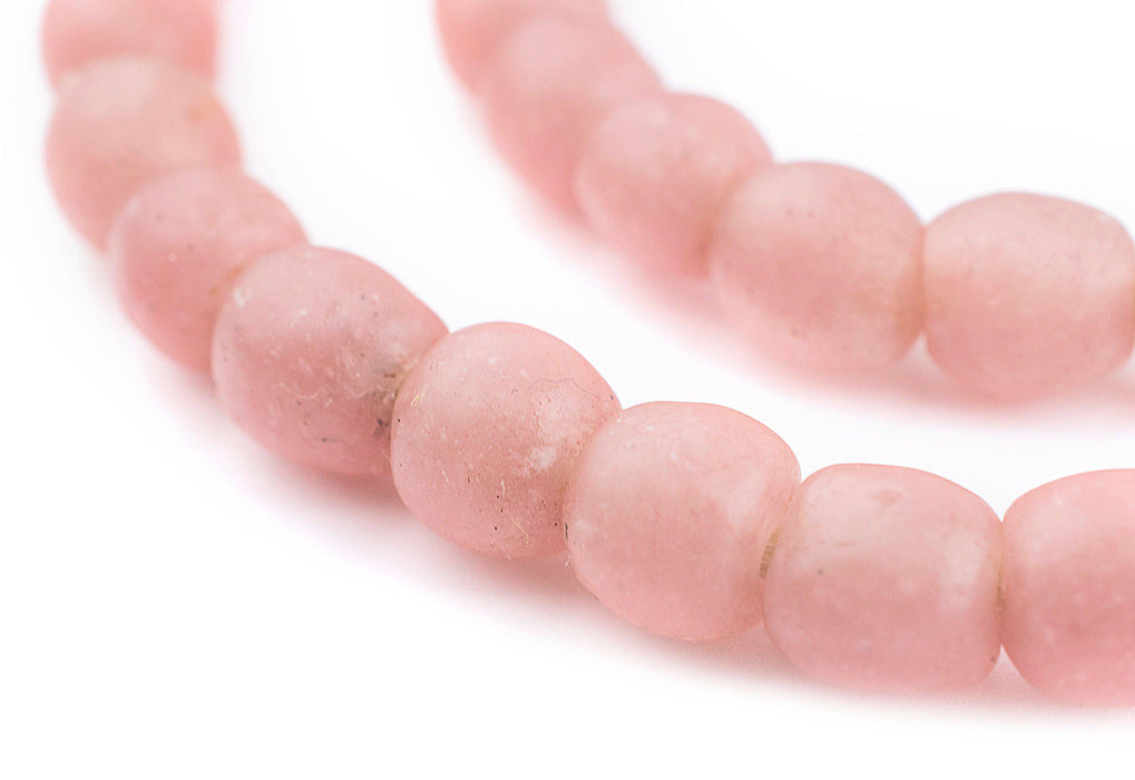 Opaque Rose Pink Recycled Glass Beads (9mm) - The Bead Chest