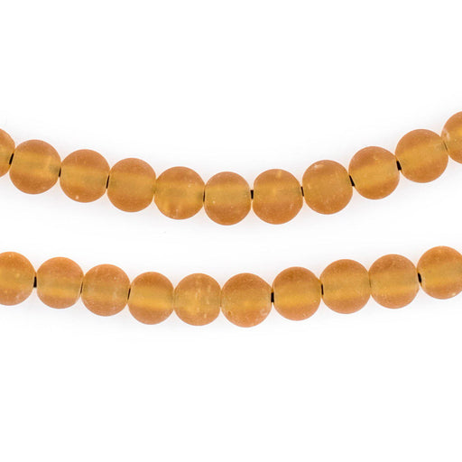 Amber Frosted Sea Glass Beads (7mm) - The Bead Chest