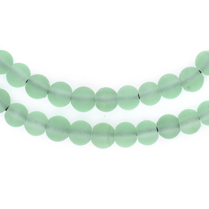 Green Frosted Sea Glass Beads (7mm) - The Bead Chest