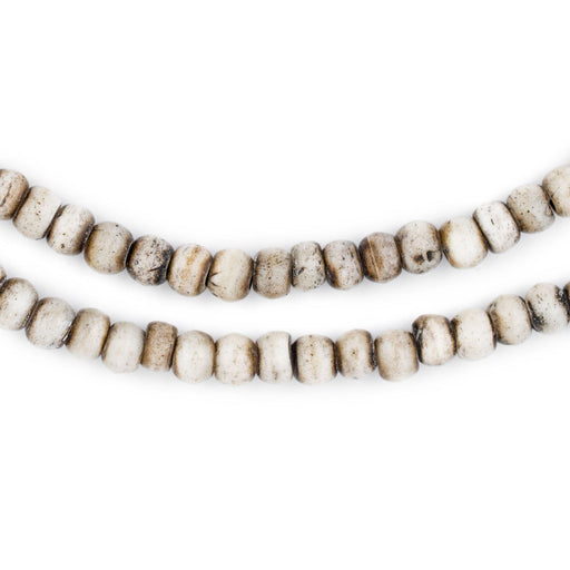 Grey Round Bone Mala Beads (6mm) - The Bead Chest