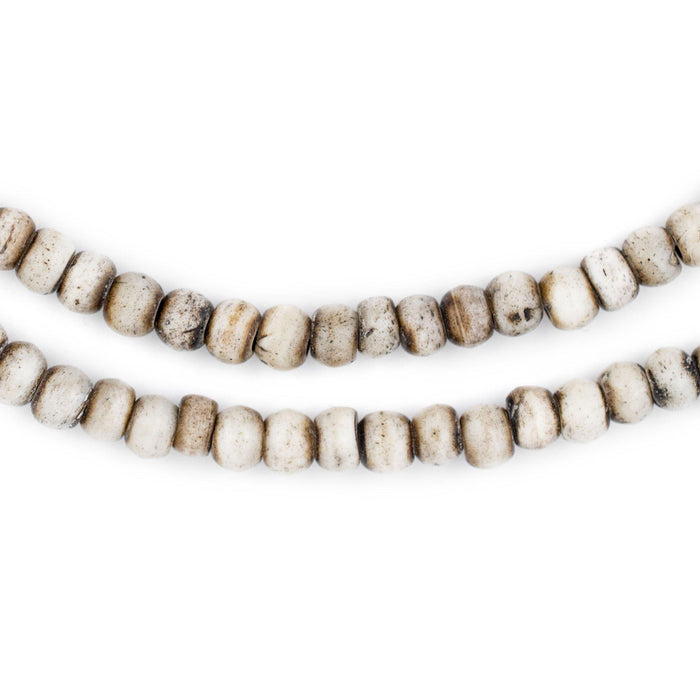 Grey Round Bone Mala Beads (6mm) - The Bead Chest