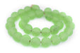 Green Frosted Sea Glass Beads (18mm) - The Bead Chest