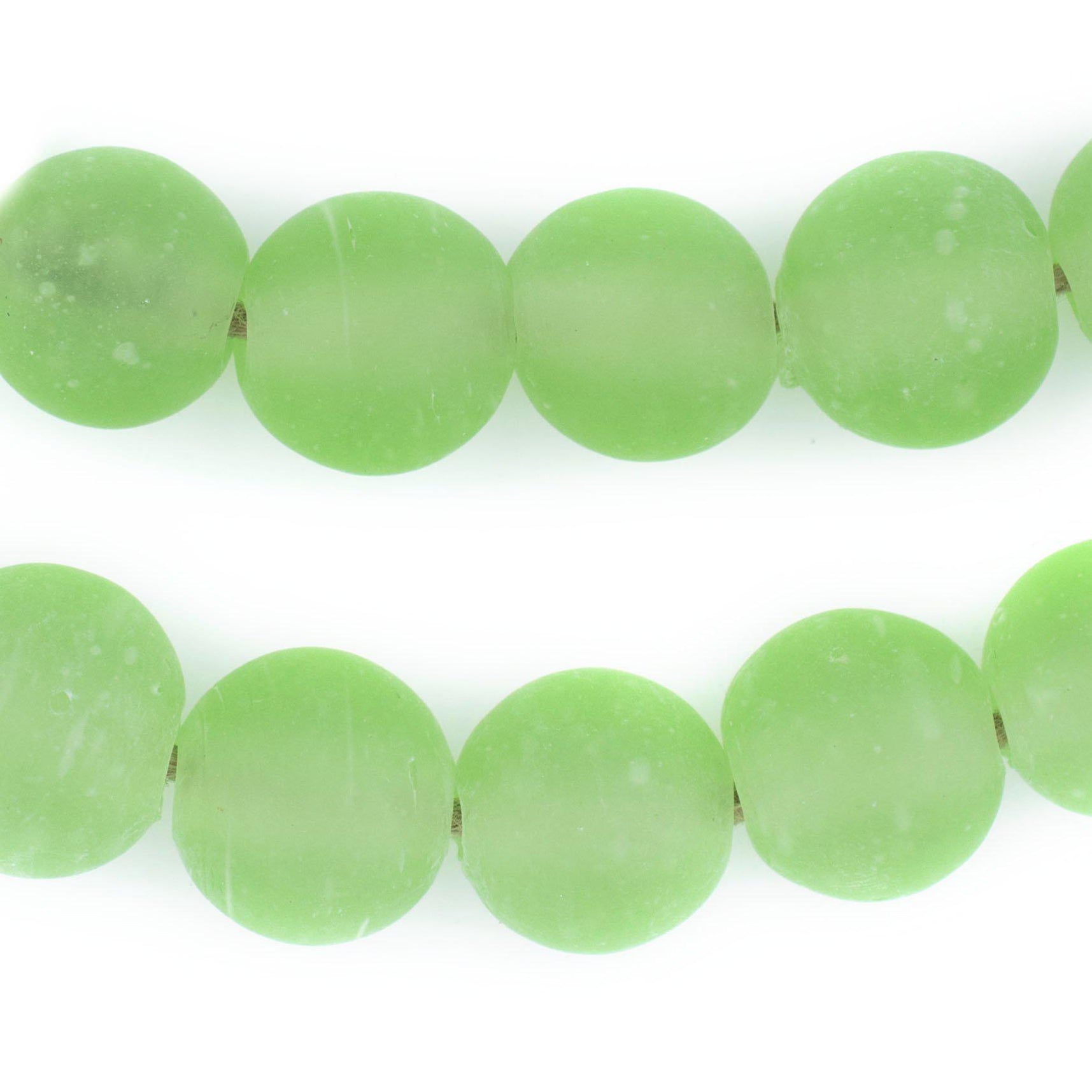Green Frosted Sea Glass Beads (18mm) — The Bead Chest