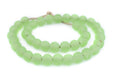 Green Frosted Sea Glass Beads (14mm) - The Bead Chest