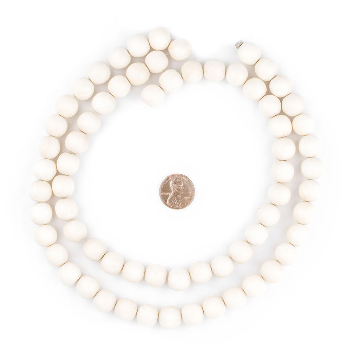 Navajo White Natural Wood Beads (12mm) - The Bead Chest