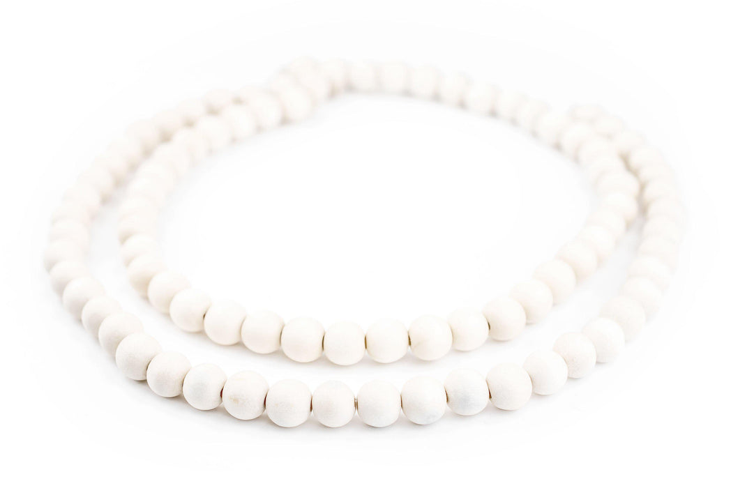 Navajo White Natural Wood Beads (10mm) - The Bead Chest