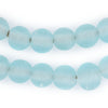 Clear Marine Frosted Sea Glass Beads (14mm)