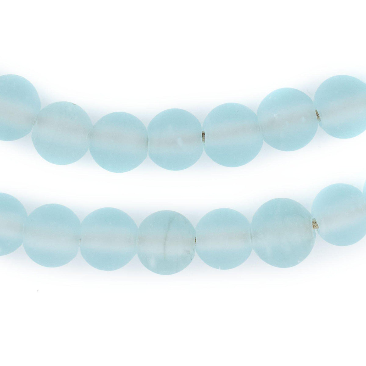 Clear Marine Frosted Sea Glass Beads (11mm) — The Bead Chest