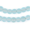 Clear Marine Frosted Sea Glass Beads (11mm)