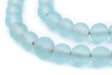 Clear Marine Frosted Sea Glass Beads (11mm) - The Bead Chest