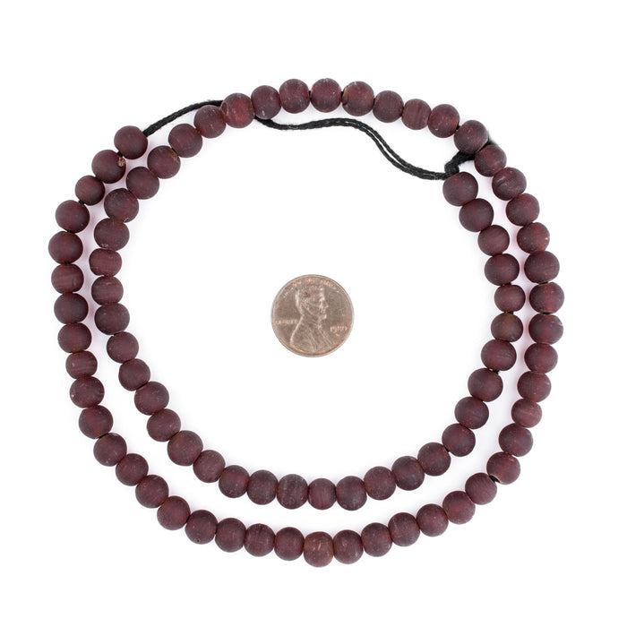 Dark Brown Frosted Sea Glass Beads (7mm) - The Bead Chest