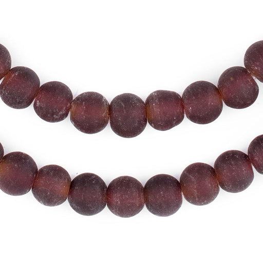 Dark Brown Frosted Sea Glass Beads (9mm) - The Bead Chest