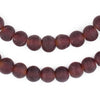 Dark Brown Frosted Sea Glass Beads (9mm)