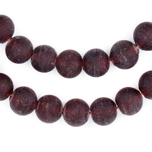 Dark Brown Frosted Sea Glass Beads (11mm) - The Bead Chest