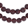 Dark Brown Frosted Sea Glass Beads (11mm)