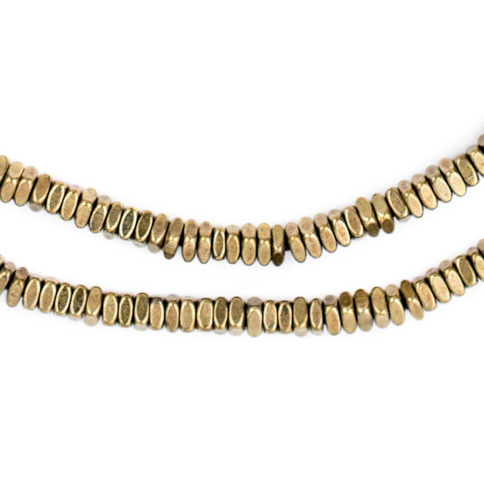 Faceted Brass Square Beads (4mm) - The Bead Chest