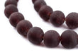 Dark Brown Frosted Sea Glass Beads (11mm) - The Bead Chest