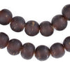 Dark Brown Frosted Sea Glass Beads (14mm)