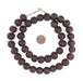 Dark Brown Frosted Sea Glass Beads (14mm) - The Bead Chest